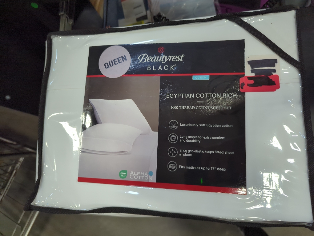 Beautyrest White Queen Egyptian Cotton Rich 1000 Thread Count Sheet Set