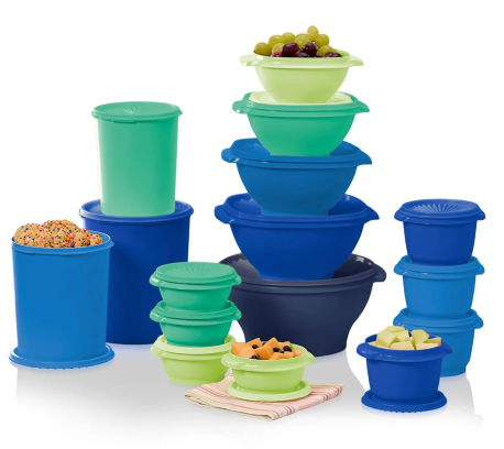 Tupperware Set Blue and Green