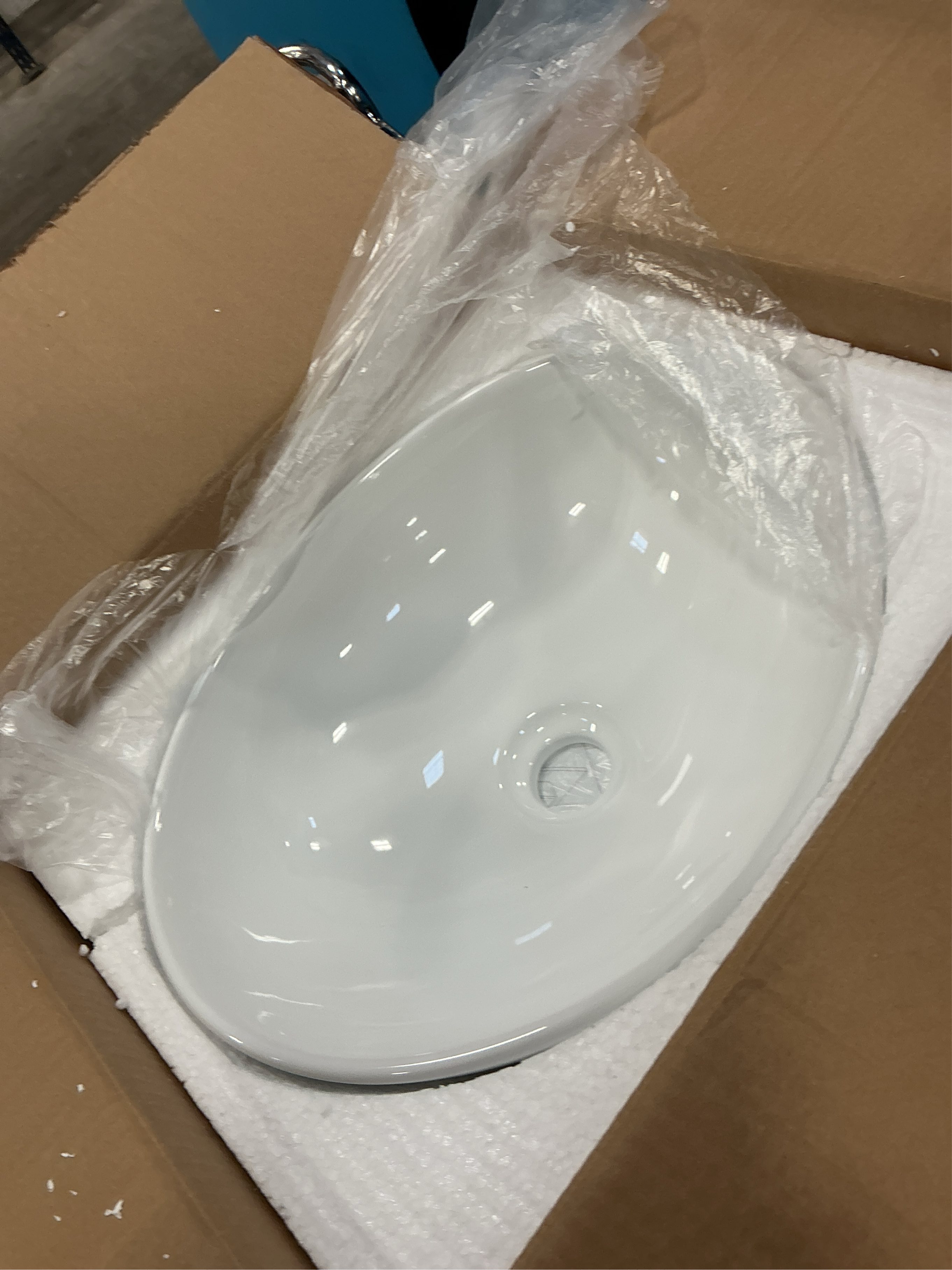 KES Bathroom Vessel Sink, Bowl Sink White Vessel Sink Oval Bathroom Sink 16 x 13 Countertop Modern Egg Shape Above Counter Bathroom Vanity Sinks Bowl, BVS124