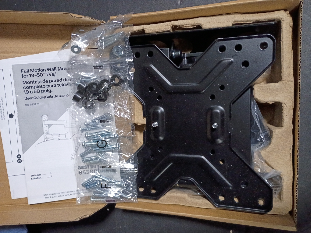 Best Buy Essentials™ - Full Motion TV Wall Mount for Most 19–50 TVs - Black