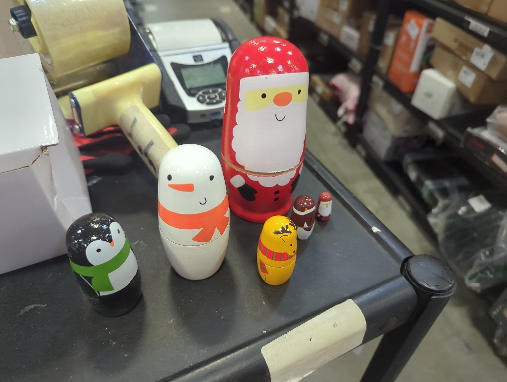 Tphon Cute Nesting Dolls Matryoshka Doll Russian Handmade Wooden Dolls Cartoon Pattern Nesting Doll Toy Stacking Doll Set for Kids Birthday