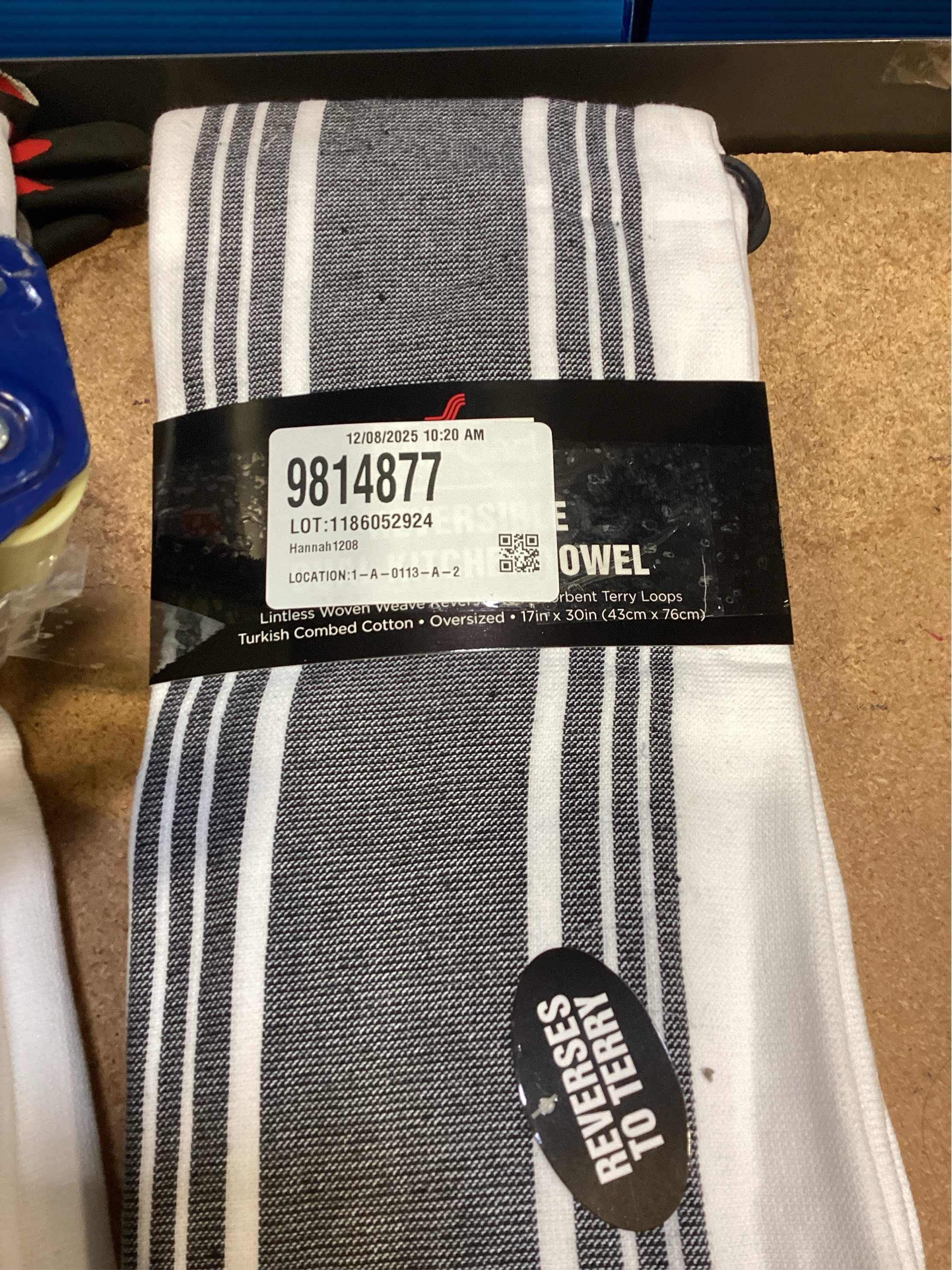 All-Clad Striped Dual Kitchen Towel in Black 3 pack