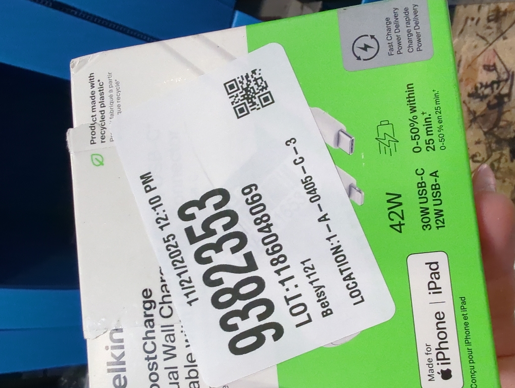 Belkin 42W Wall Charger C-Lightning Bundle - White: Compatible with Samsung & iPhone