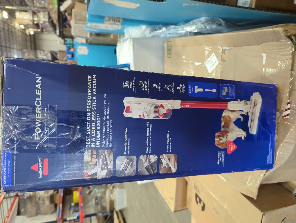 BISSELL PowerClean Swivel Head Cordless Stick Vacuum 4342 10.5 Cleaning Path BLACK/PURPLE