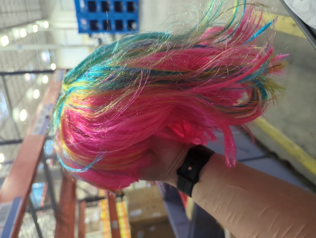 KOLIGHT Fashion Colorful Short Straight Halloween Wigs Women Girls Replacement Cosplay Costume Hair Wigs with Cap Comb (Fucsia)