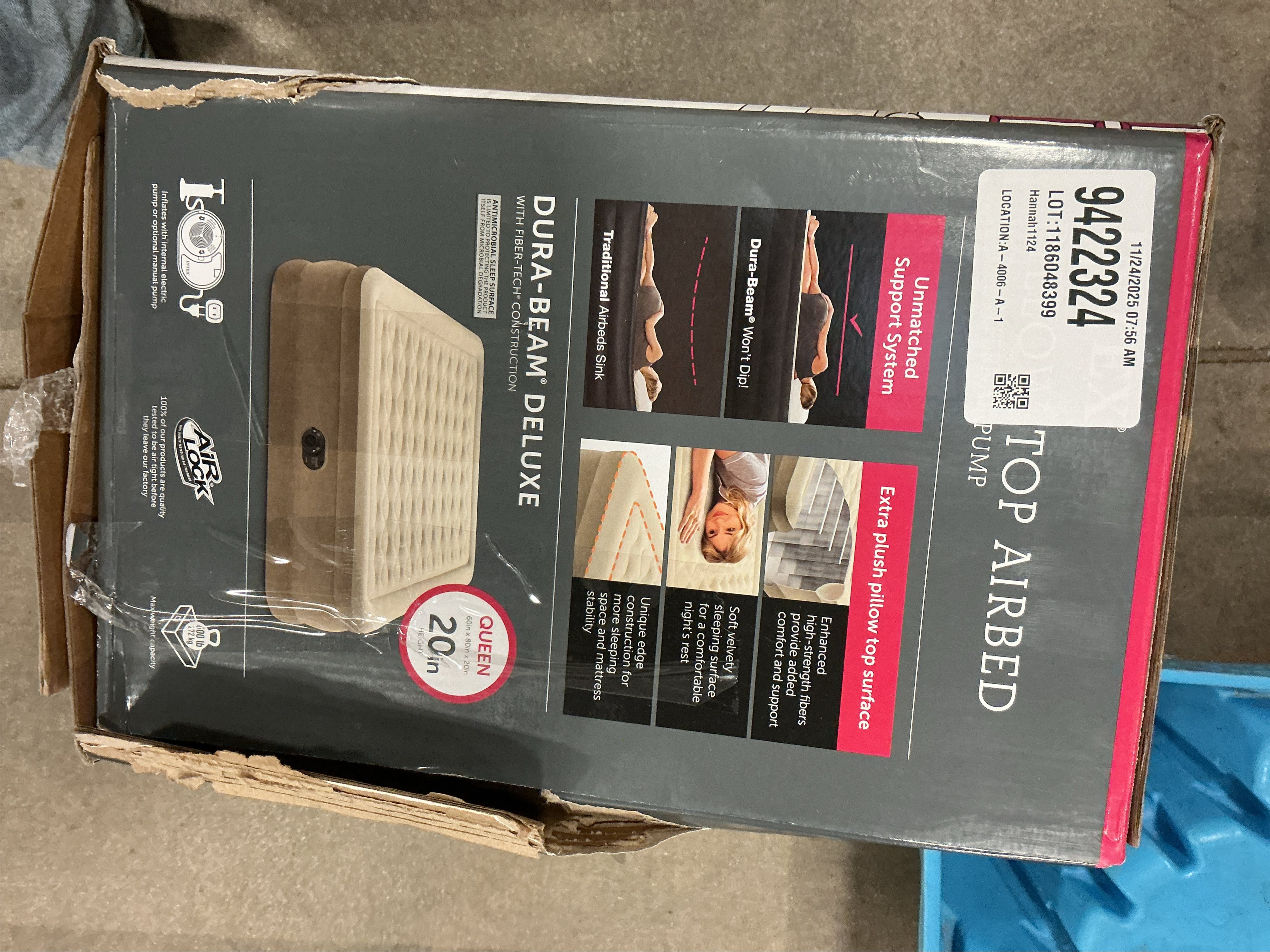 Intex Ultra Plush 20 Queen Air Mattress with 120V Internal Pump