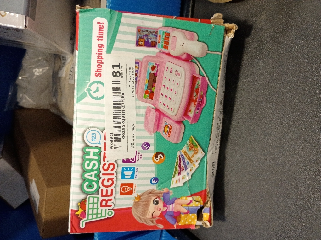 Cash Register Toy, Music Lights Early Learning Features with Set for Kids Plastic Durable Safe Educational Grocery Store Accessories Blue ?