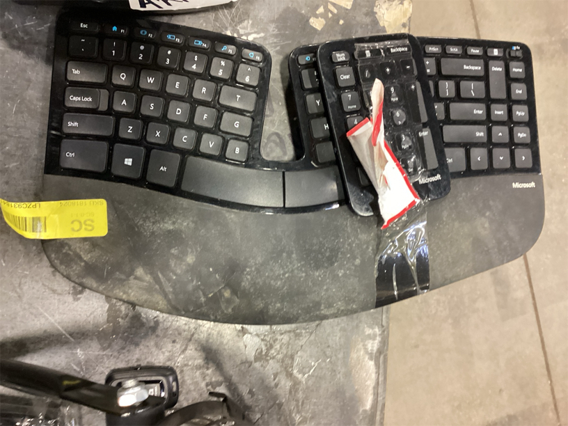 dirty, needs cleaning, Sculpt Ergonomic Keyboard – Designed by Microsoft – Split Keyset Design, Palm Rest, Contoured Layout, One-Touch Windows Button, AES 128-Bit Encryption, Includes Separate Number Pad – Black