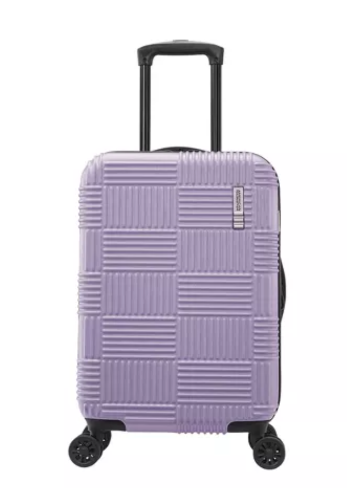 American Tourister NXT Hardside Large Checked Spinner Suitcase - Soft Lilac