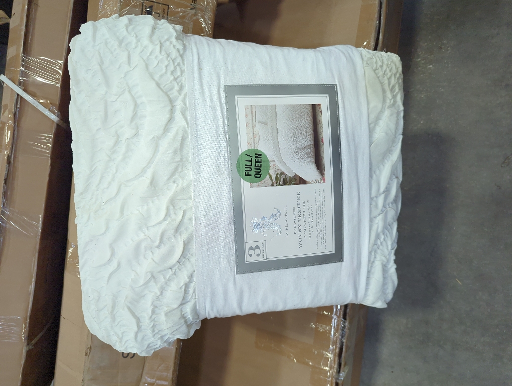 Rachel Ashwell Full/Queen Woven Texture Comforter Set White