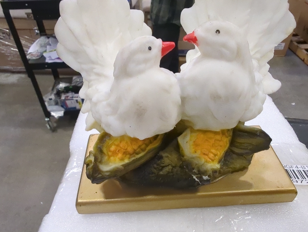 Color White eSplanade Love Birds Showpiece | Bird Statue Romantic Couple Gift Decorative Showpieces Items (White)