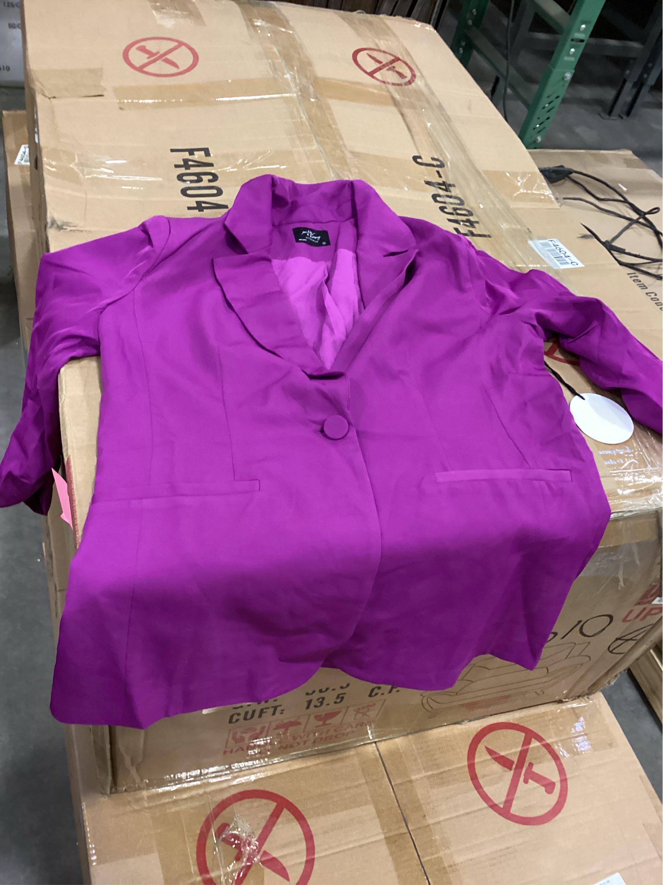 Women Long Sleeve Button Blazers Work Casual Office Notch Lapel Business Open Front Blazer Jacket with Pockets SIZE SMALL