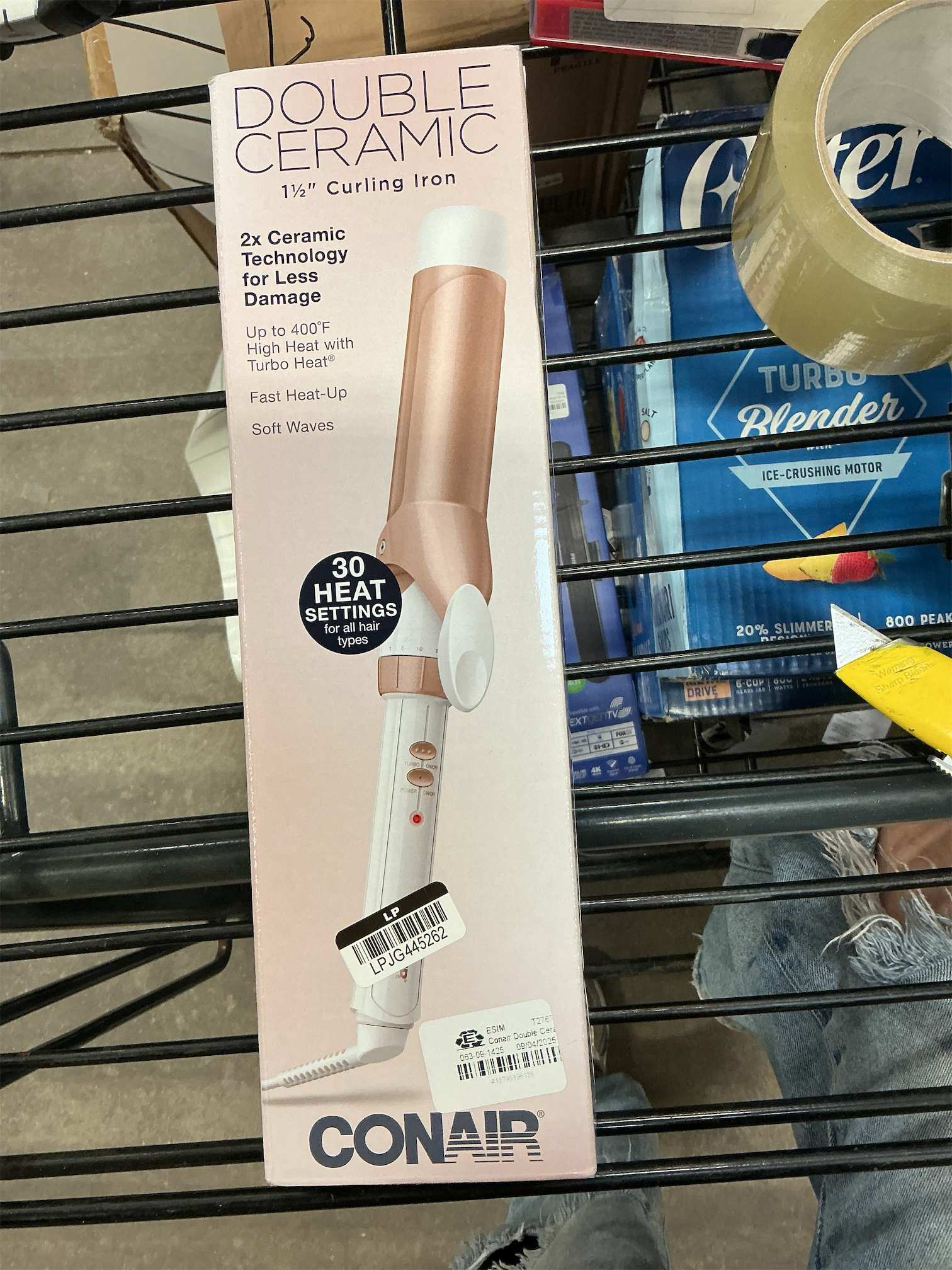 Conair Double Ceramic 1-1/2 Inch Curling Iron, 1.5-Inch Barrel Creates Soft Waves and Curls, Hair Curler for Use on Medium and Long Hair, White