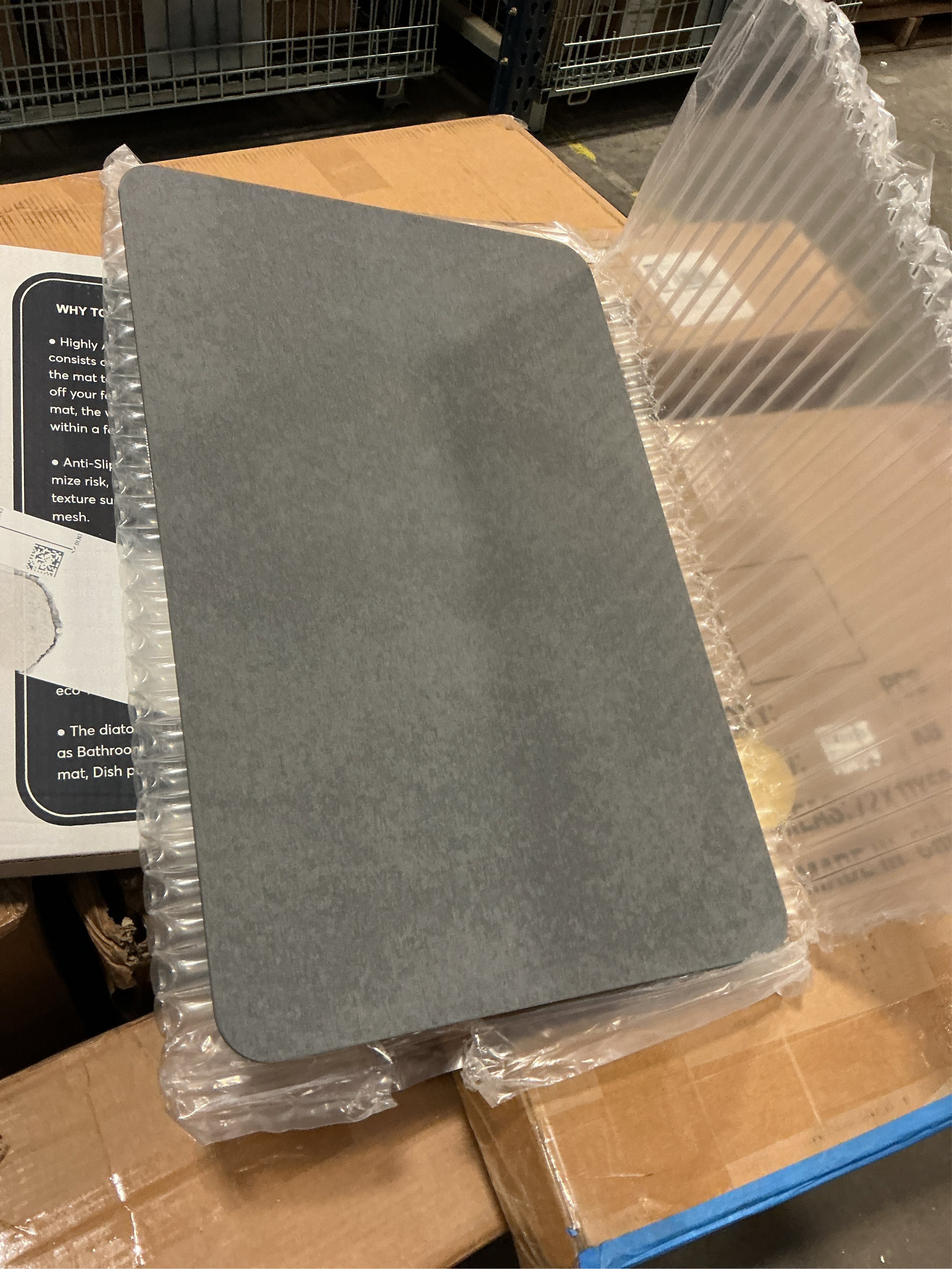 Stone Bath Mat Diatomaceous Earth Shower Mat Non-Slip Super Absorbent Diatomite Stone Mats for Bathroom Floor Quick-Drying Easy to Clean (24''*16'' Grey)