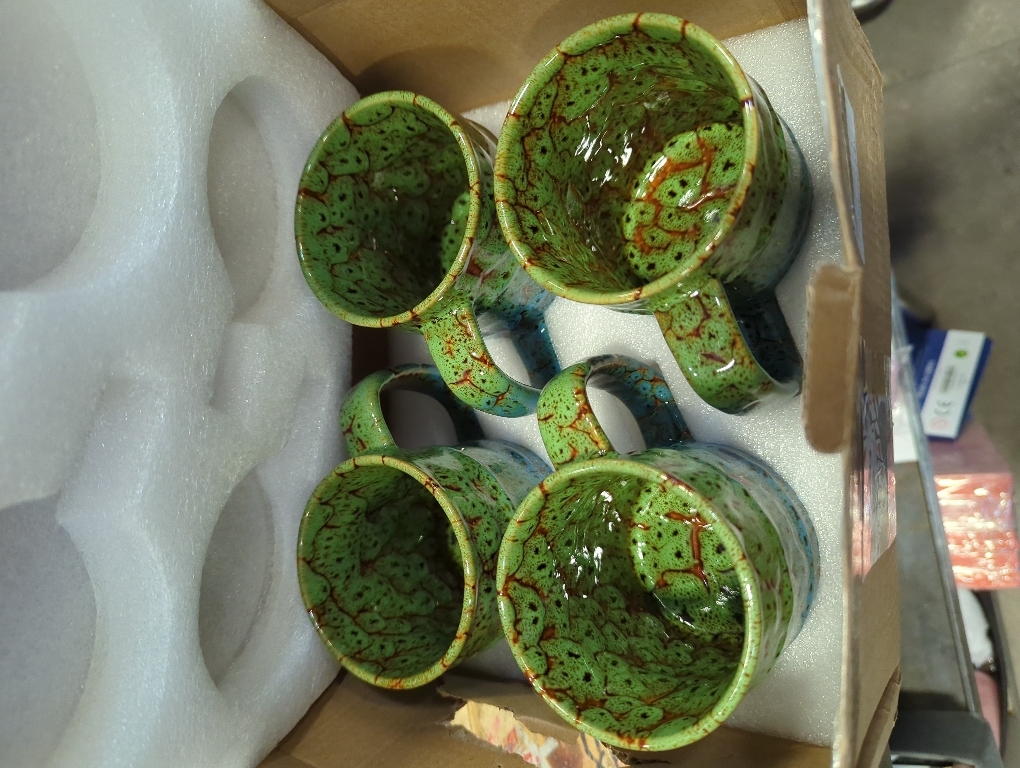 Coffee Mugs Set of 4,12 Oz Coffee Cups Ceramic, Perfect for Office Family Gatherings - Dishwasher and Microwave Safe (4, Green and Blue)