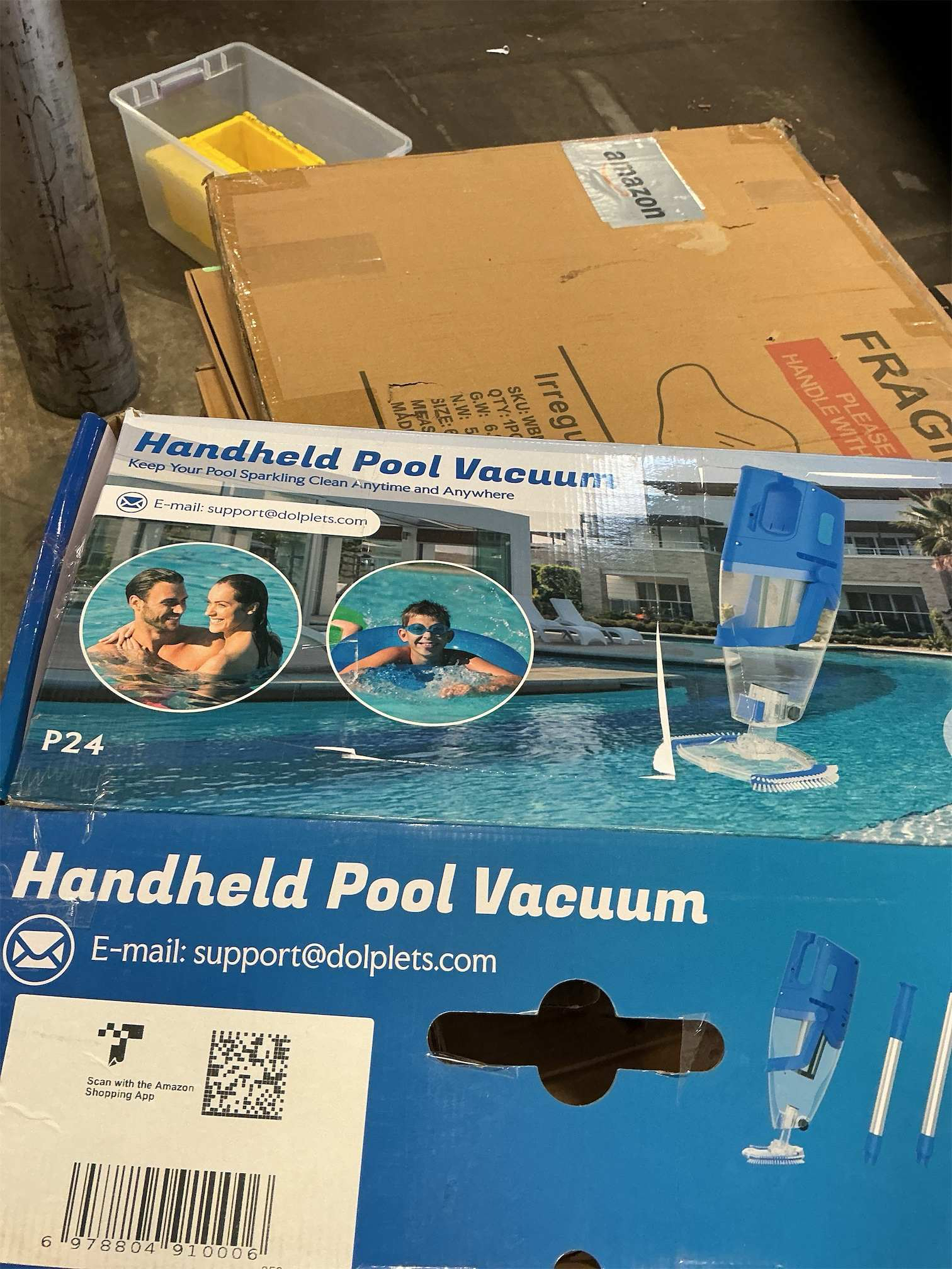 Cordless Pool Vacuum with Telescopic Pole, 18.5 GPM Powerful Suction, 1.5H Supercharge Technology, Handheld Rechargeable Pool Vacuum Cleaner for Above Ground/Inground Pools, Hot Tubs, Spas