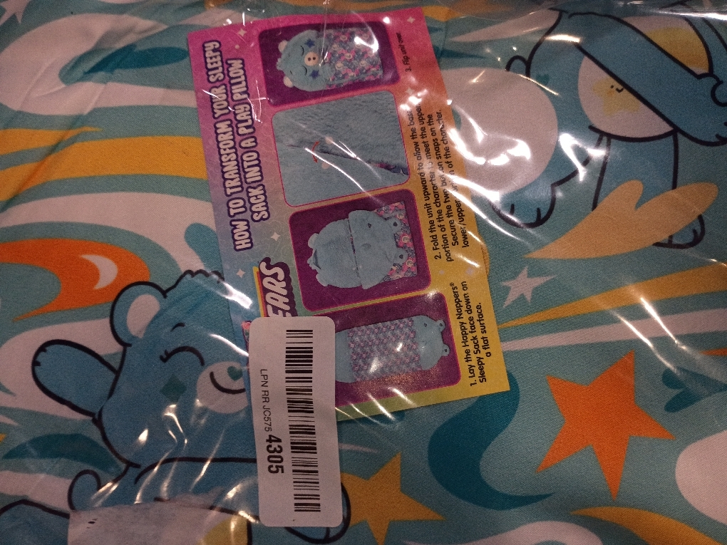 Happy Nappers: Care Bears Sleep Sack Large - Wish Bear - 66 x 30, 2-in-1: Plush Character Opens Into Sleeping Bag, Soft Nap & Play Animal, Kids 3