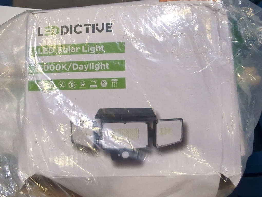 1Pack....Philips Solar Security Light Outdoor 302 LED 1200lm,Solar-Powered Waterproof Wall-Mounted Flood Light w/PIR Motion Sensor, 3 Heads, IP65 Waterproof, 3 Modes (2 Packs)