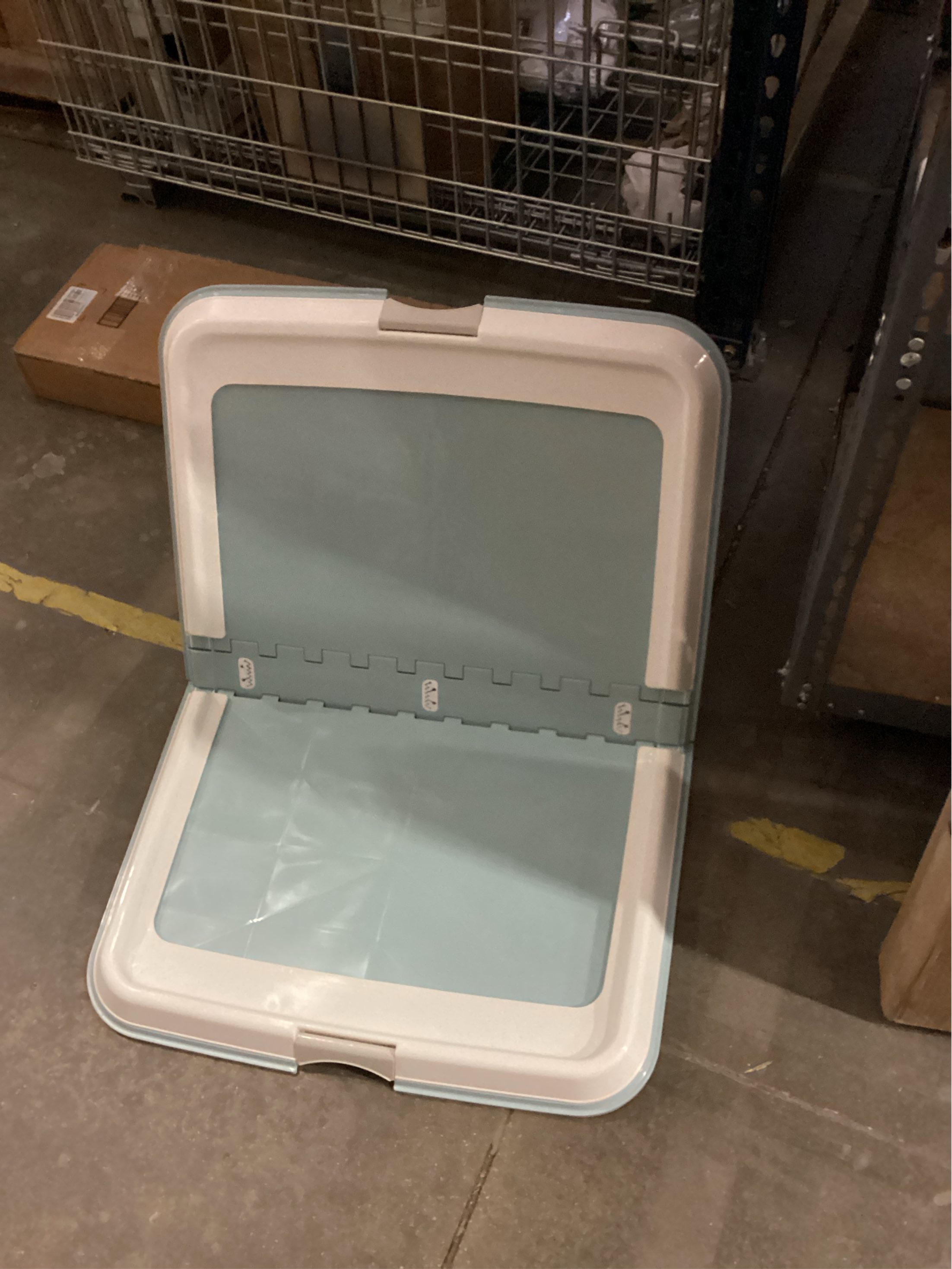 Pee Pad Holder - For Large Sized Puppy and Puppy Training Pads, Secured Latches, Non-Skid Feet, High Polish Finish for Easy Cleaning, Leak Protection, F