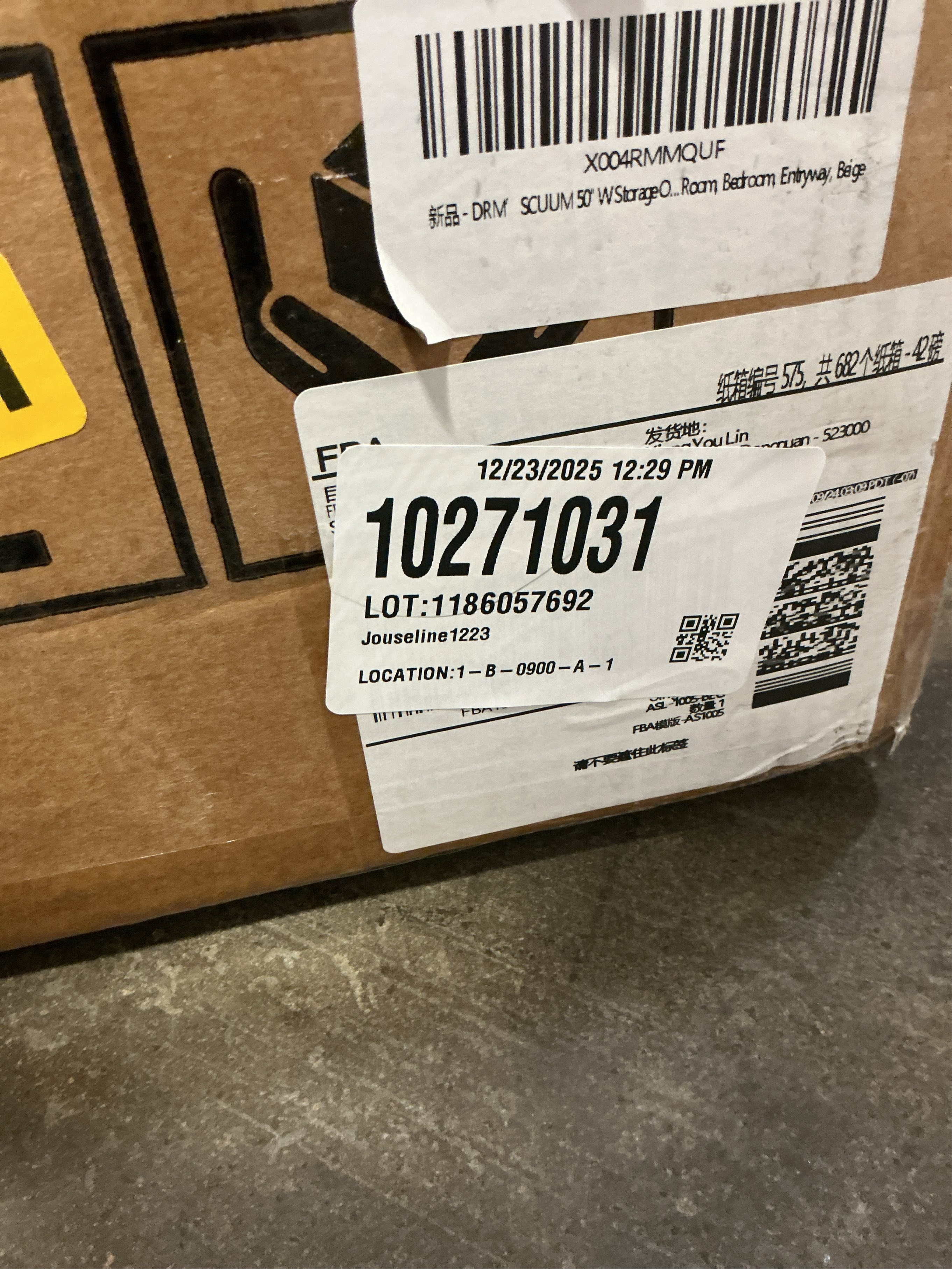 50 W Storage Ottoman Bench with Safety Hinge, Load up to 660 lb Ottoman with Storage, Upholstered Tufted Entryway Bench with Seating for Living Room, Bedroom, Entryway, Beige