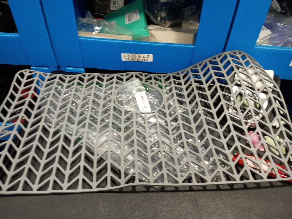 AWOKE Silicone Sink Protectors for Kitchen Sink, 26''x 14'' Folding Non-slip Sink Mat Grid, for Bottom of Farmhouse Stainless Steel Porcelain Sink with Rear Drain (Grey)