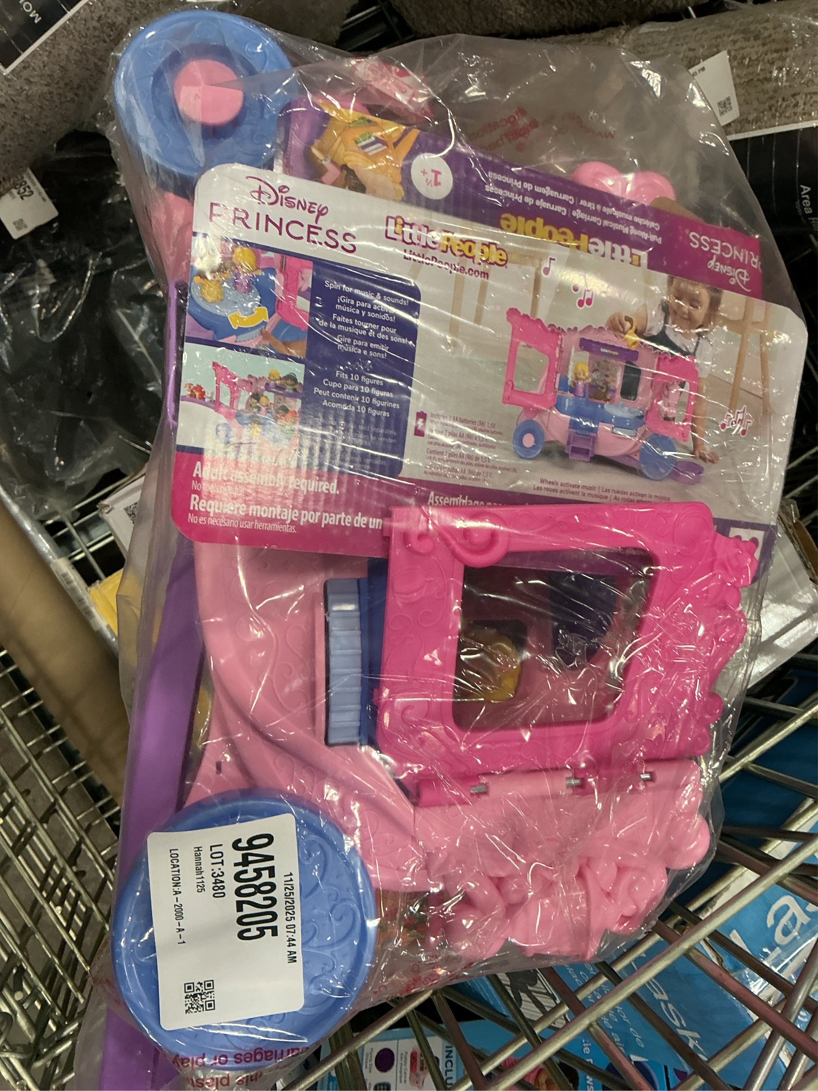 Fisher-Price Little People Toddler Toy Disney Princess Pull-Along Musical Carriage Playset with Figures for Pretend Play Kids Ages 18  Months