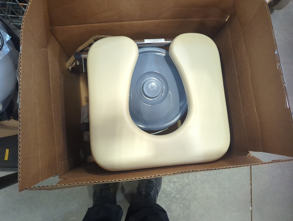 Drop Arm Commode with Padded Seat and Backrest, Durable Toilet Chair for Adults and Seniors, Removable Pail, Splash Guard, Drop Down Arms for Easy Transfer, 350 lb. Weight Capacity,