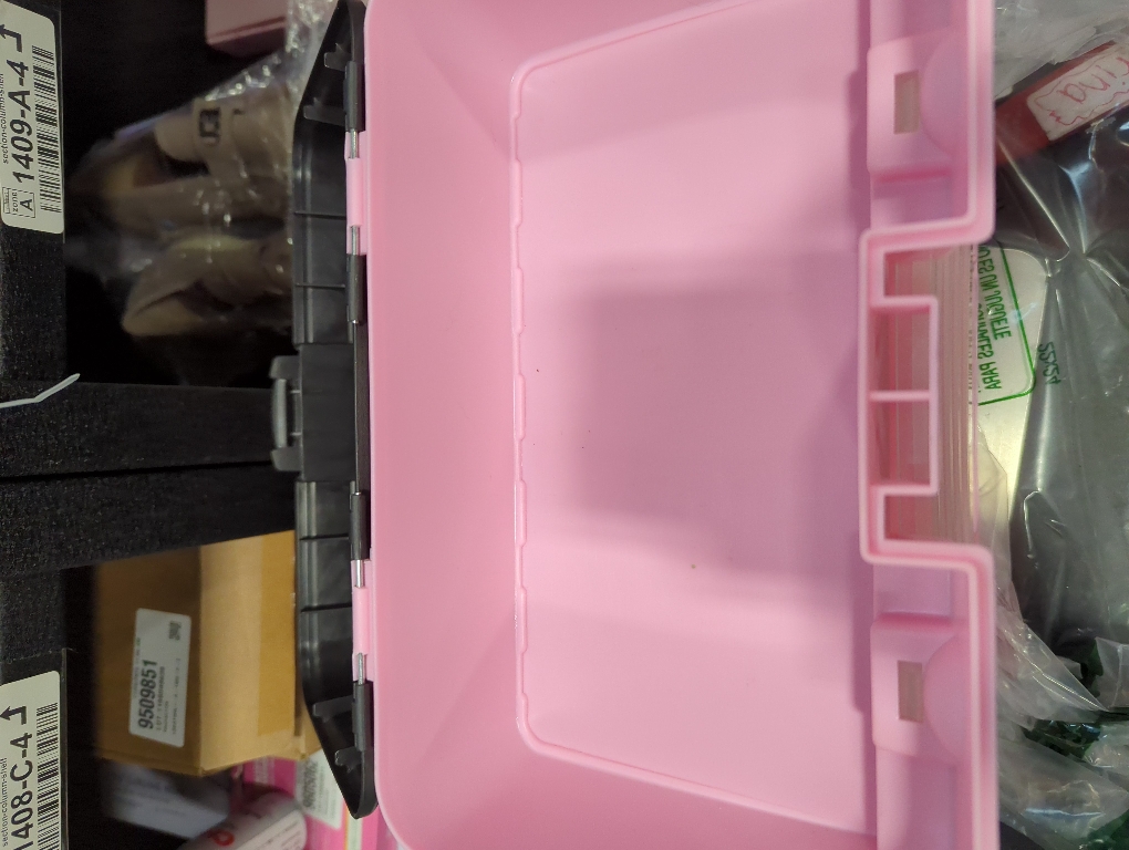 Portable Tool Box - Small Parts Organizer with Drawers and Customizable Compartments for Hardware, Fishing Tackle, Beads, or Crafts by Stalwart (Pink)