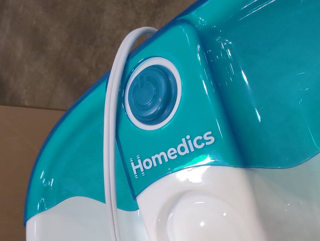 Homedics Bubble Mate Foot Spa, Toe Touch Controlled Foot Bath with Invigorating Bubbles and Splash Proof, Raised Massage Nodes and Removable Pumice Stone