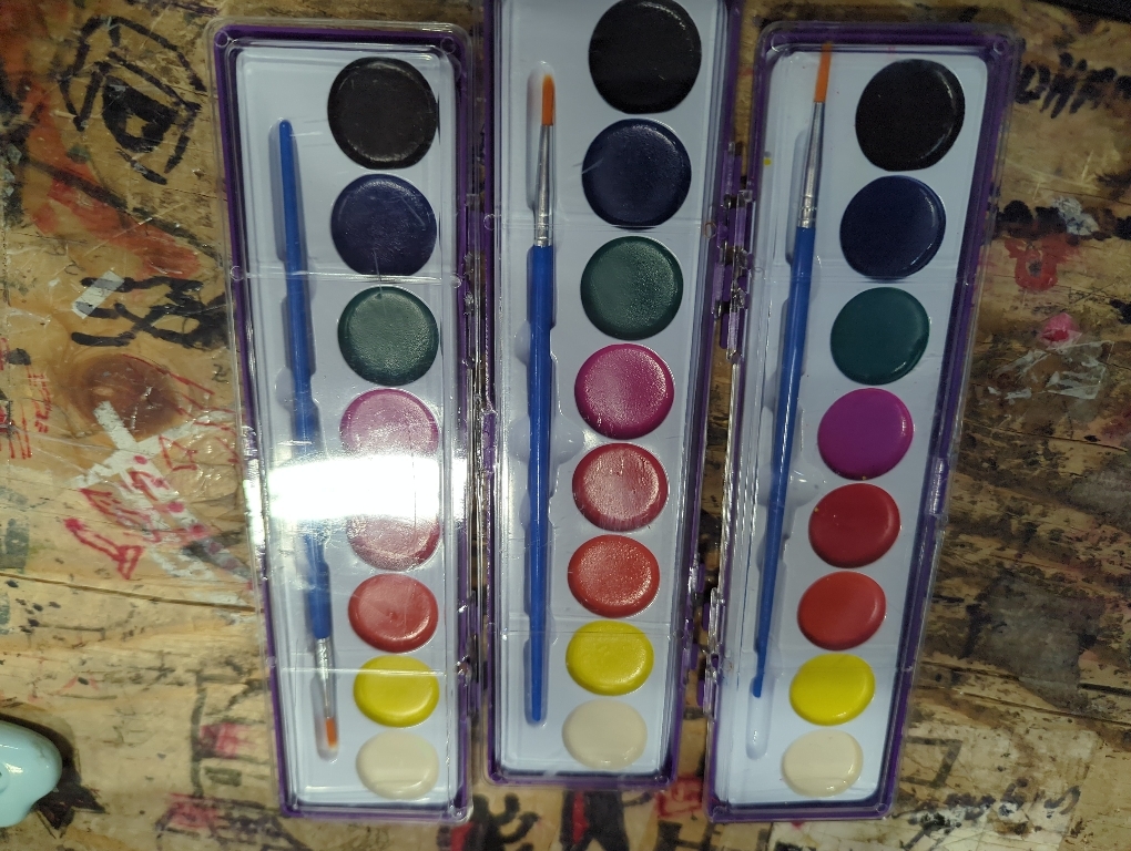 3 Pack 8 Colors Watercolor Paint Set Washable Watercolor Paint with Paint Brushes for Kids School Classroom Kindergarten Gifts Art Activities Party Supplies(Purple)