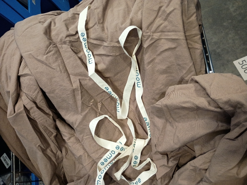 MooMee King Duvet Cover Set, 100% Washed Cotton Linen Like Twill Thick Sturdy Material Super Soft Breathable Durable Bedding for All Season, 3 Pieces (Bombay Brown, King 104x90)