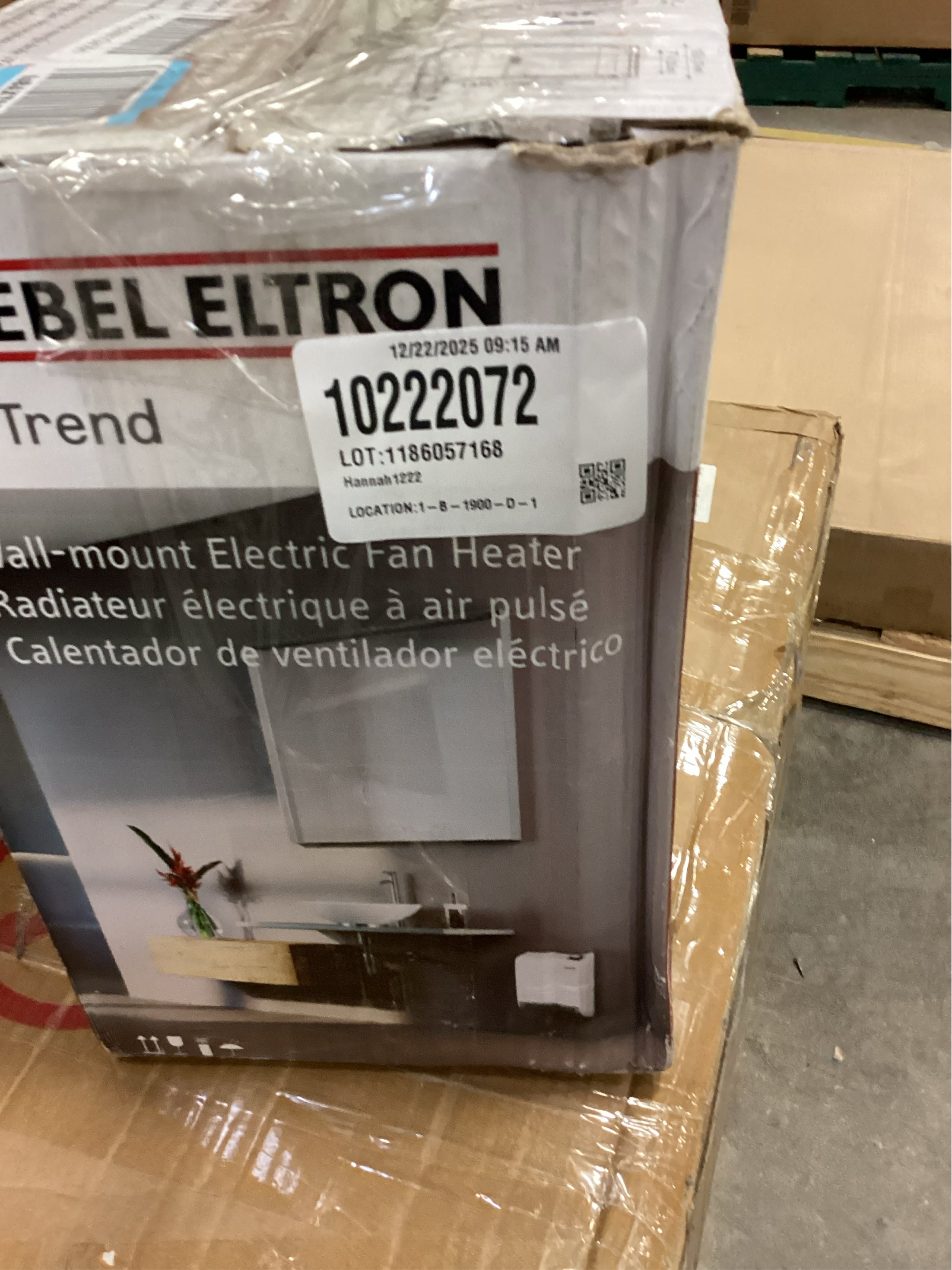 CK 150-1 Trend Wall-Mounted Electric Fan Heater