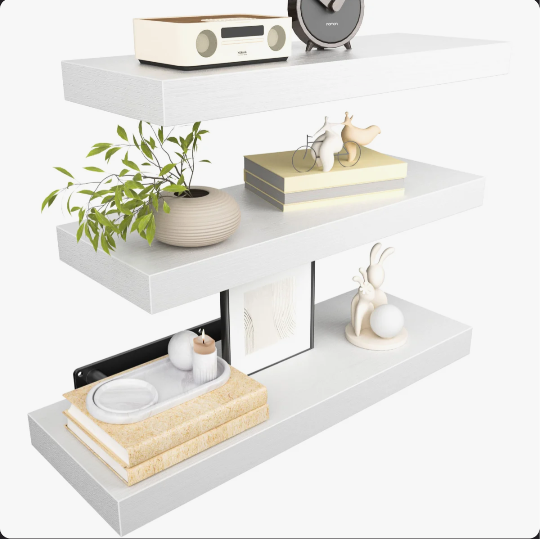 Godfree 3-Piece Manufactured Wood Floating Shelves White