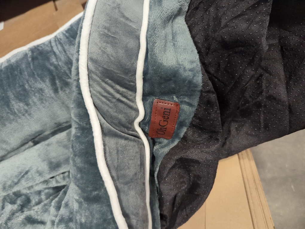 OhGeni Orthopedic Jumbo Dog Couch Pet Sofa XXL Sized Cat Beds with Comfort Foam Support, Soft Comfortable Fabric, Machine Washable Waterproof Removable Cover, 48-Inch (Gray)