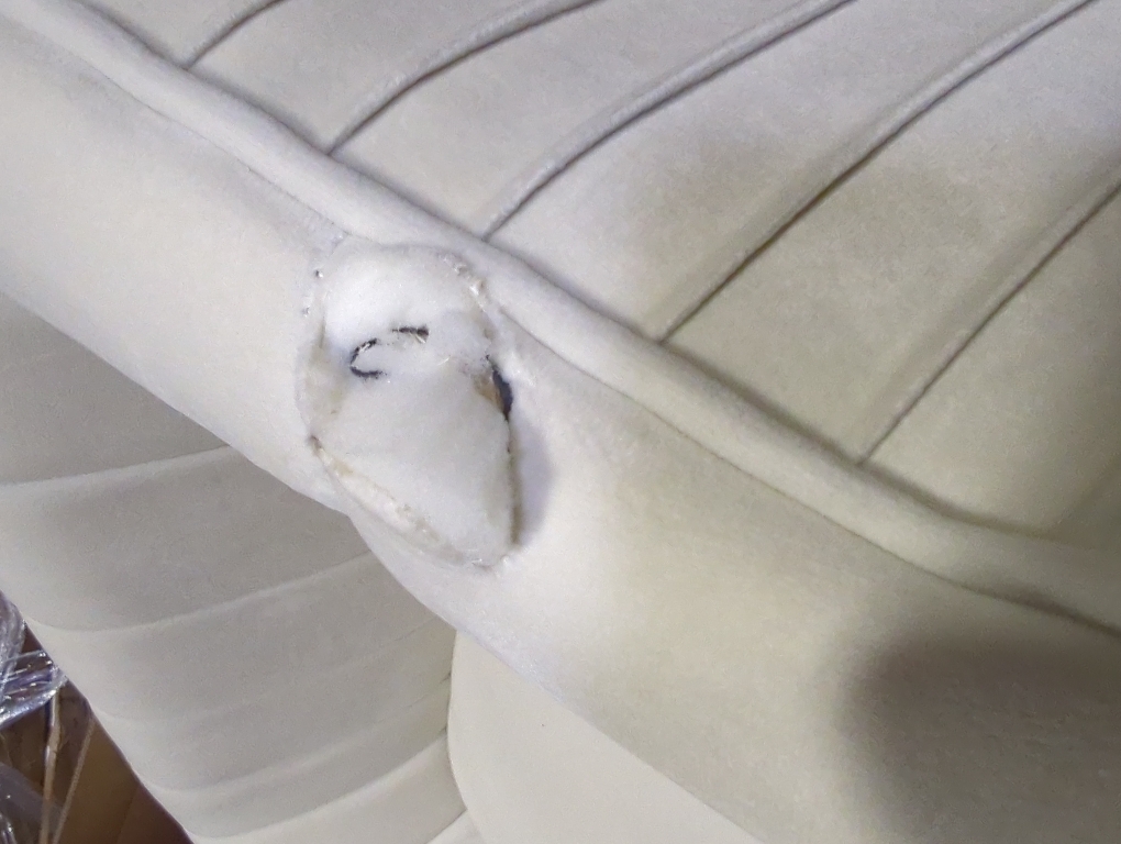 Beige Loveseat With Gold Legs