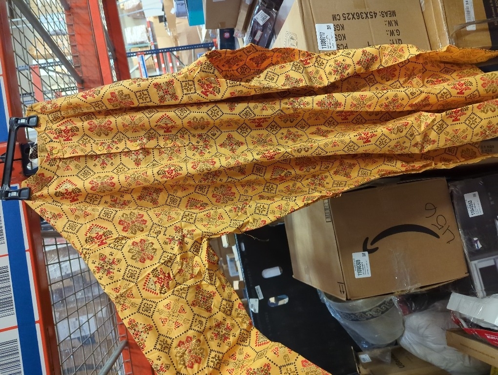 Size 54 Sojanya (Since 1958 Men'S Cotton Linen Blue Foil Printed Only Long Kurta