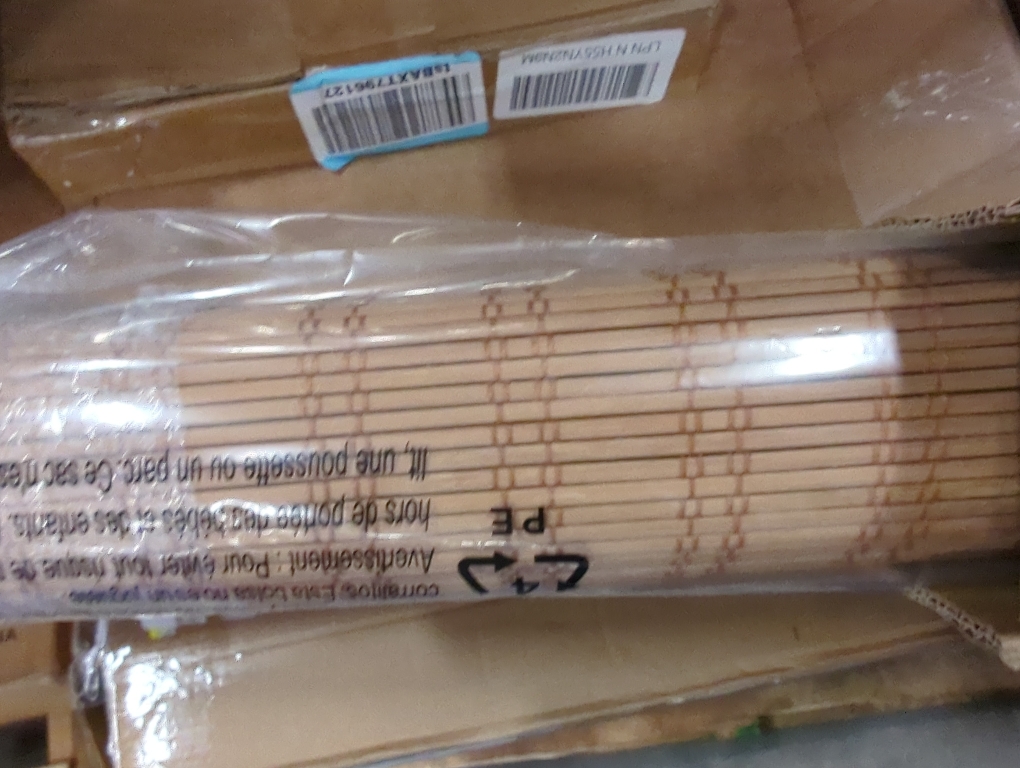 LazBlinds No Tools No Drill Cordless Bamboo Roman Shades, Light Filtering Window Treatment, Roll Up Bamboo Blinds for Windows 35'' W x 64'' H, Ceylon Light Russet