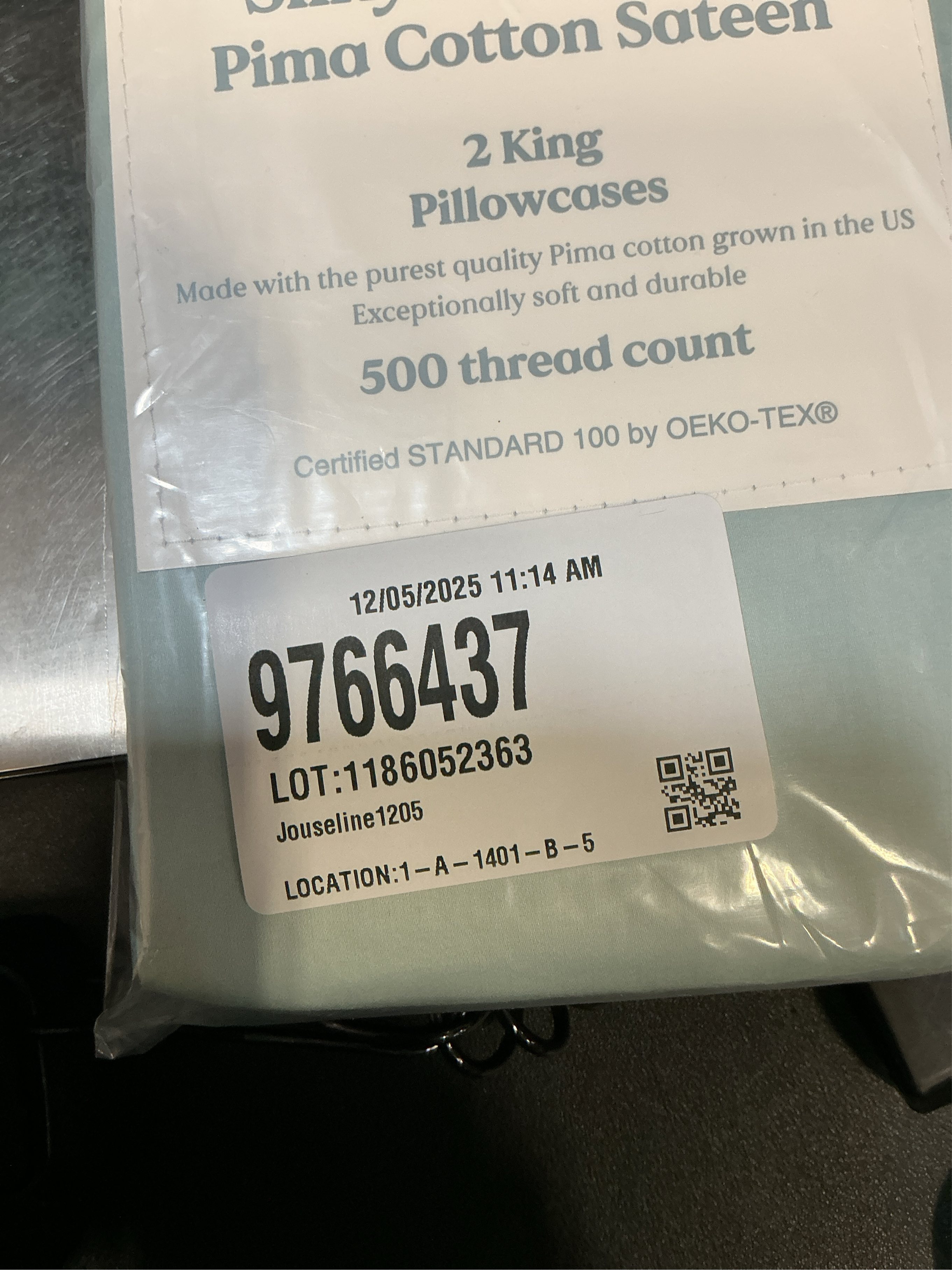 Nestwell 500 Pima Sld K Pillowcase  Starlight Blue