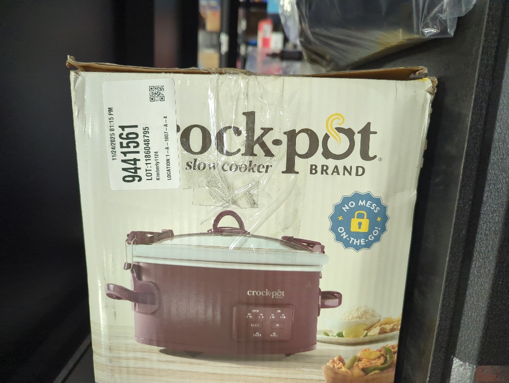 Crock-Pot 6qt Cook & Carry Programmable Slow Cooker Ceramic Lambrusco Red: 3 Settings, Dishwasher-Safe Parts, 210W