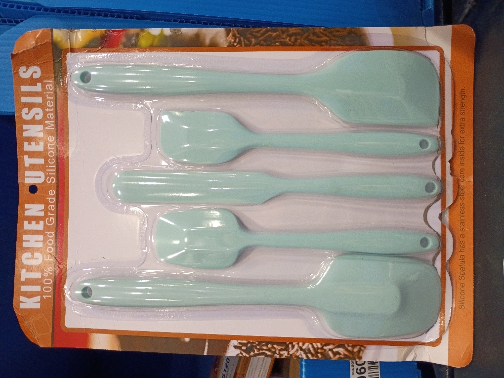 5 Piece Mint Green Silicone Spatula Set, Heat Resistant Rubber Spatulas Set, Silicone Kitchen Utensils Set Dishwasher Safe for Nonstick Cookware