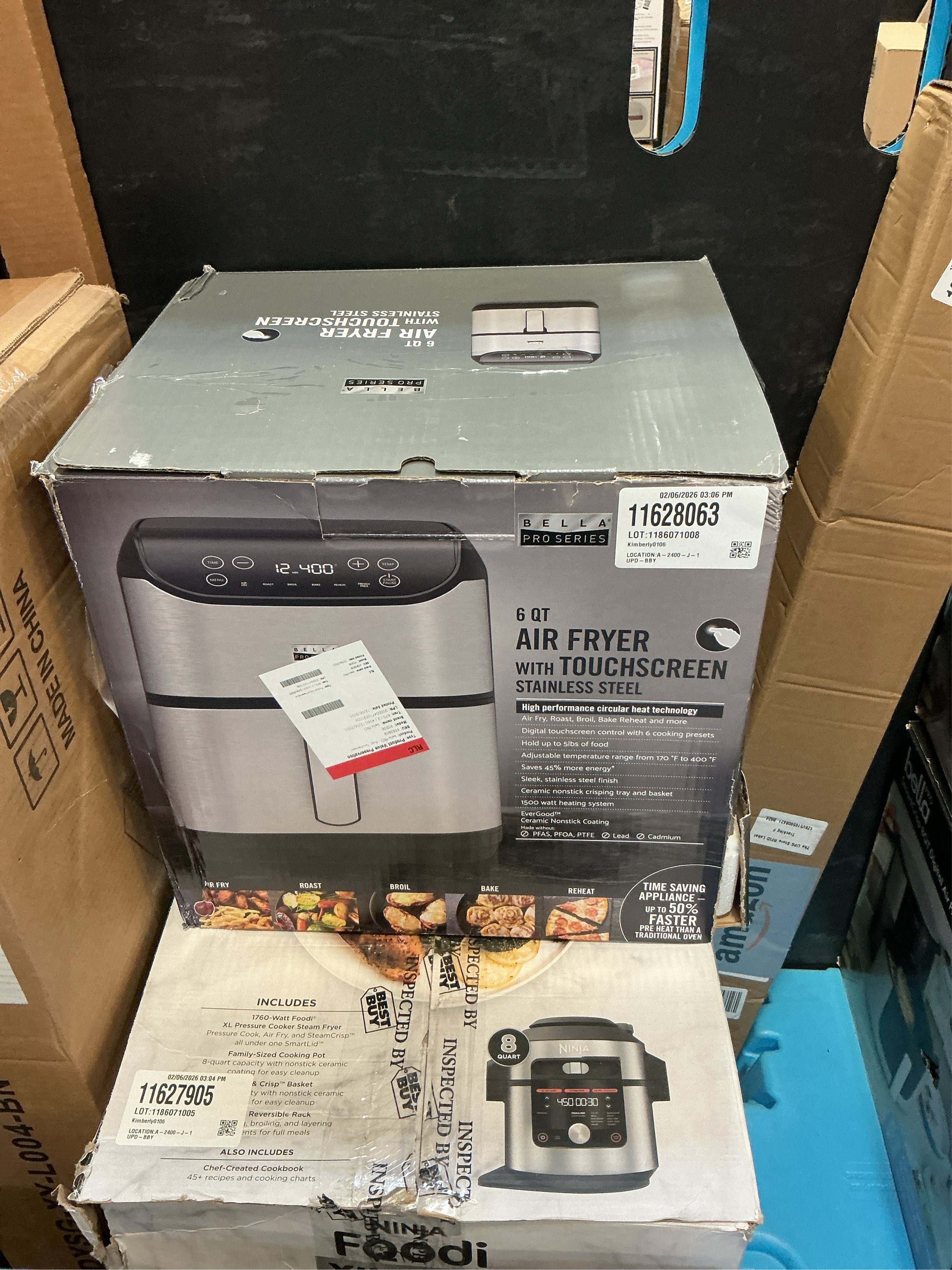 Bella PRO - 6-qt. Touchscreen Air Fryer - Stainless Steel