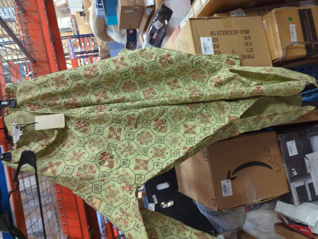 Size 54 Sojanya Plus (Since 1958), Men's Cotton Linen Yellow and Multi Printed Only Long Kurta