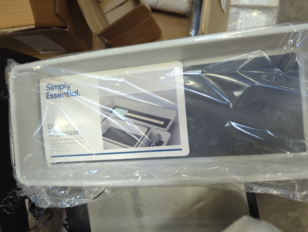 Simply Essential 2pk 6-Inch X 15-Inch Drawer Organizer in Light Grey/Dark Grey