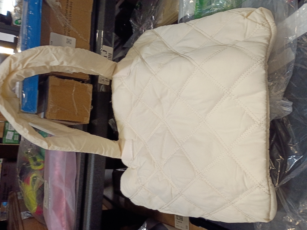 Puffer Tote Bag for Women, Quilted Bag with Zipper, Small Tote HandBags for Work, Travel