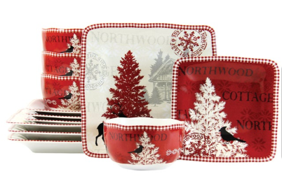 222 FifthNorthwood Cottage 12-piece Dinnerware Set