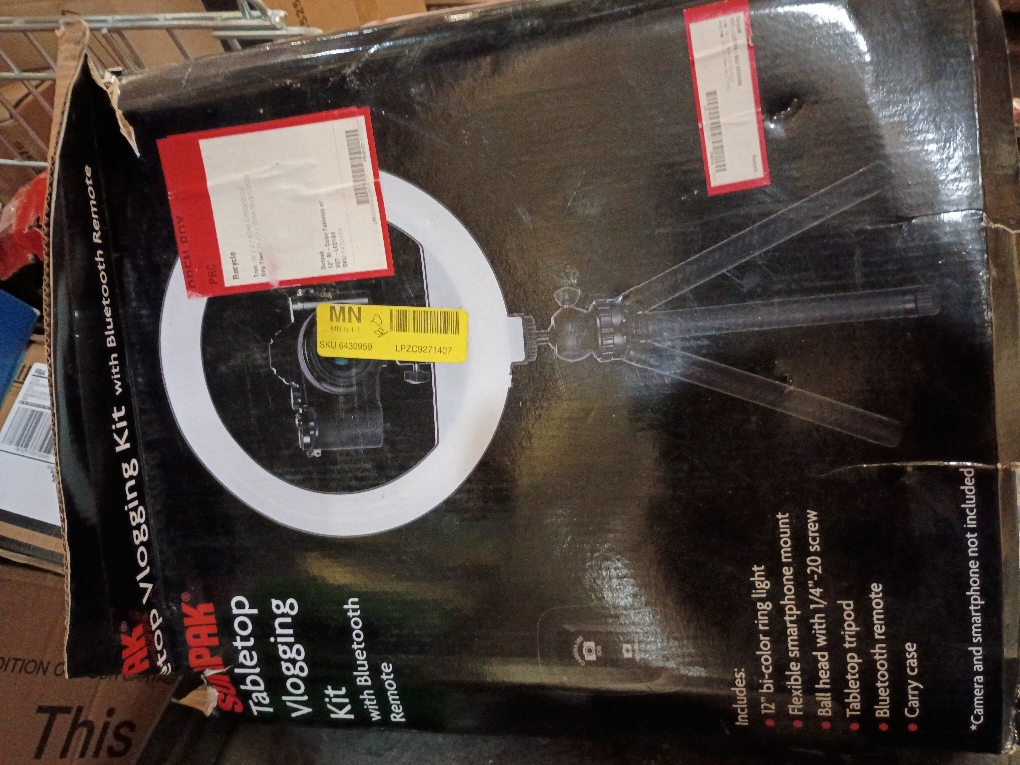 Sunpak - 12” Bi-Color Tabletop or Handheld Vlogging Kit with Bluetooth Remote for Smartphones and Compact Cameras