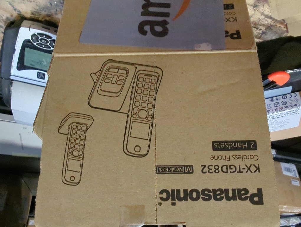 2Pack .. ..Panasonic Cordless Phone with Answering Machine, Advanced Call Block, Bilingual Caller ID and Easy to Read High-Contrast Display, Expandable System with 2 Handsets - KX-TGD833M (Metallic Black)