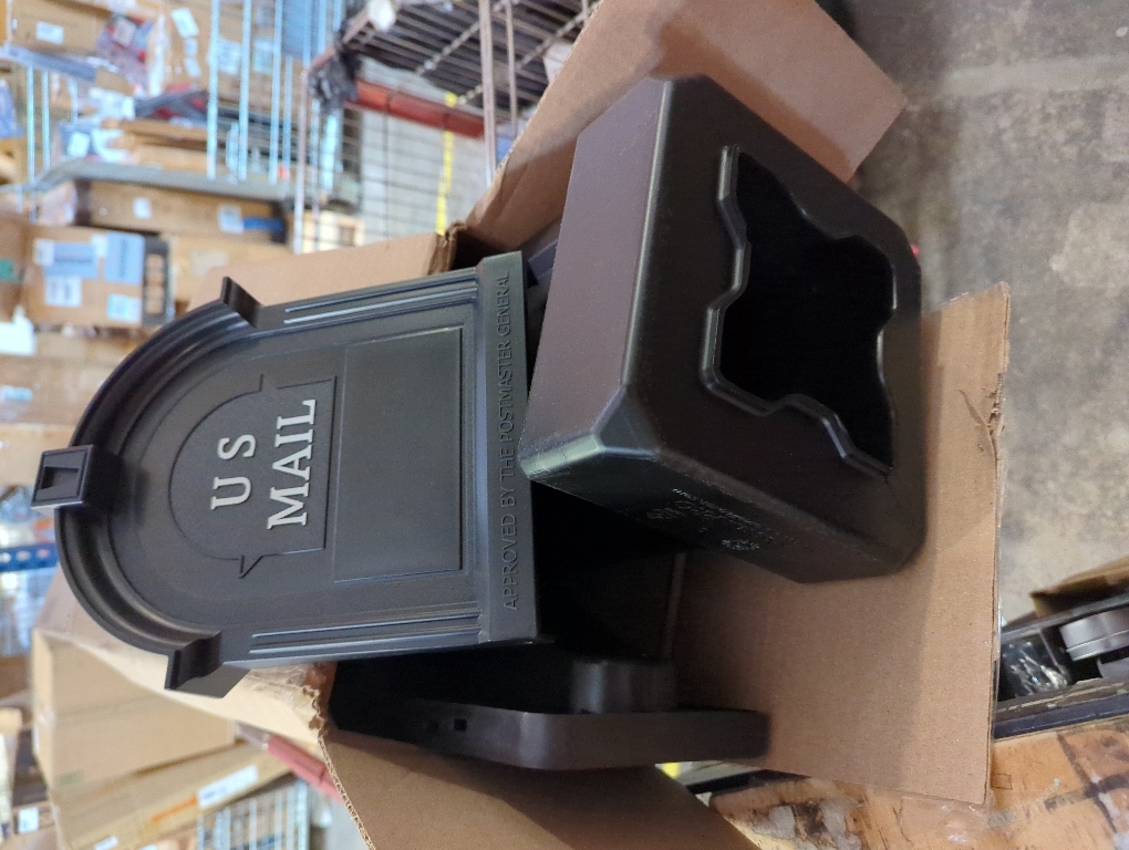 The Ambrose Mailbox, Durable Plastic, Easy to Install, Flag Included, Black