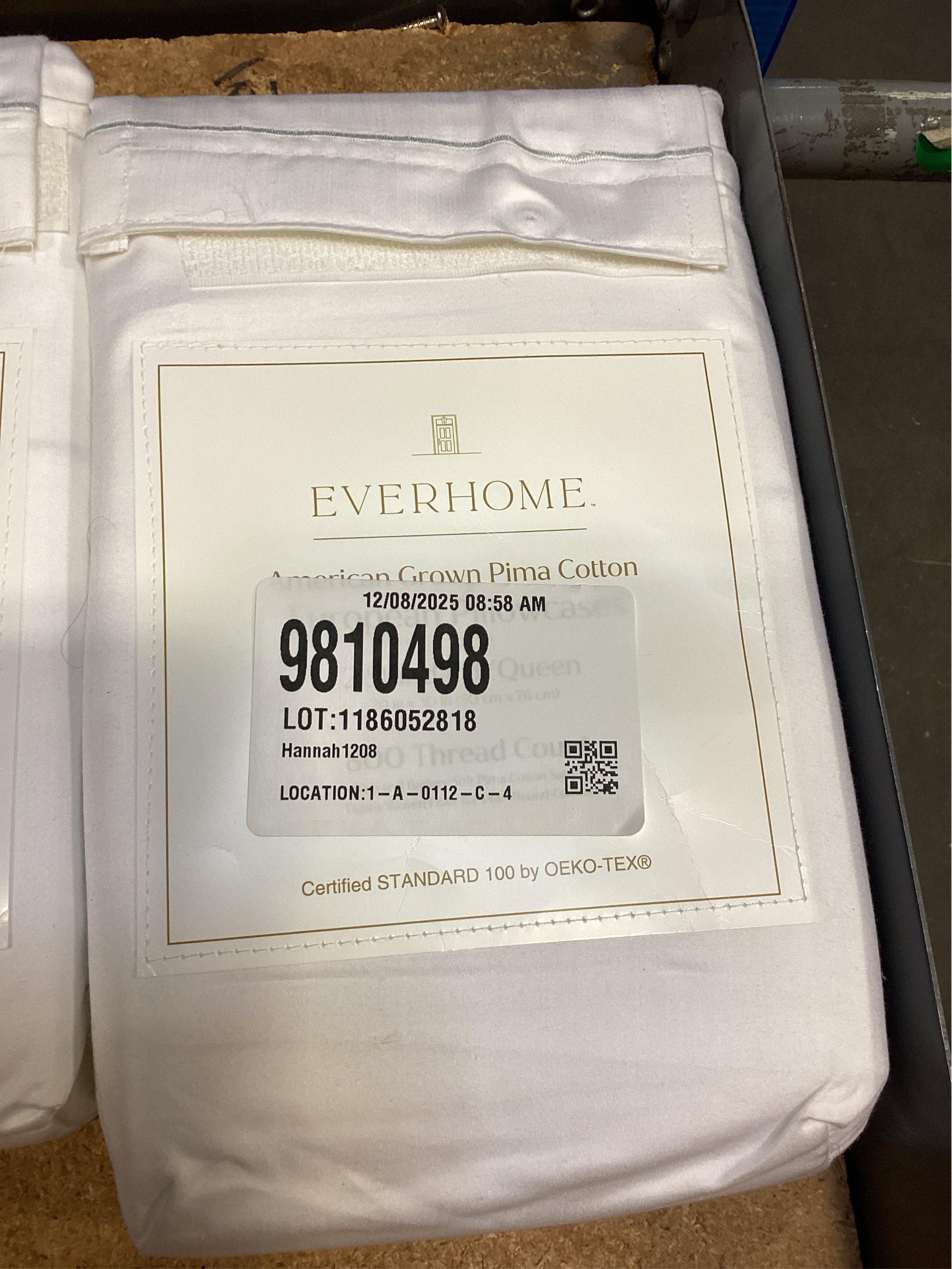 Everhome PimaCott Sateen 800-Thread-Count Standard Pillowcases in White (Set of 2)