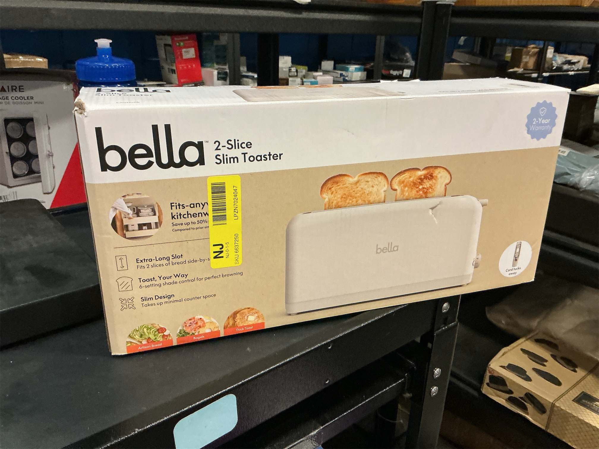 bella 2 Slice Slim Toaster, Fits-anywhere™ Kitchenware, 6 Setting Shade Control with Reheat & Cancel Buttons, Fits sourdough, 10” Long Slot, Anti Jam & Auto Shutoff, 900 Watt, Oatmilk